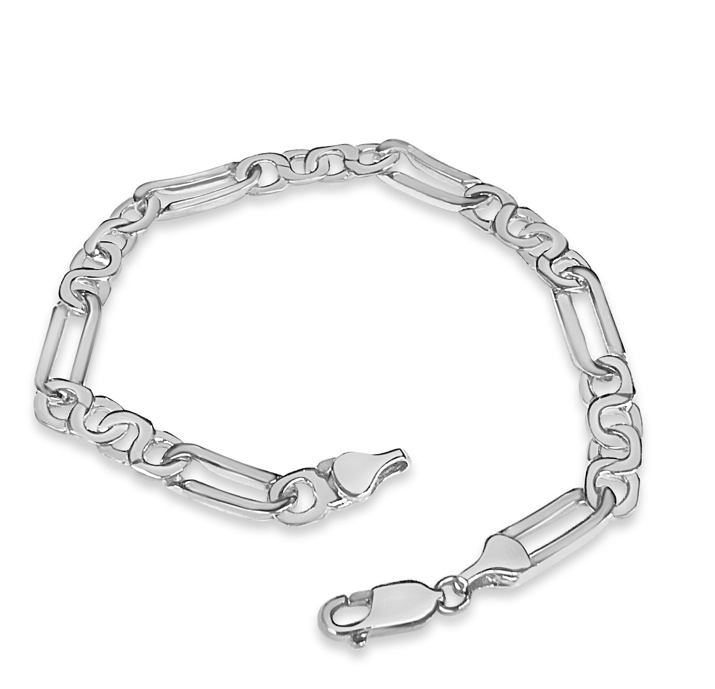Figaro Infinity Solid Gold Handmade Bracelet , 6mm, 6.5-10 Inch