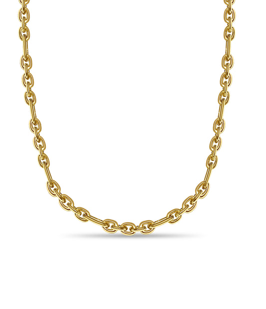 Rolo (Figaro) Solid Gold Handmade Necklace , 7mm, 16-30 Inch