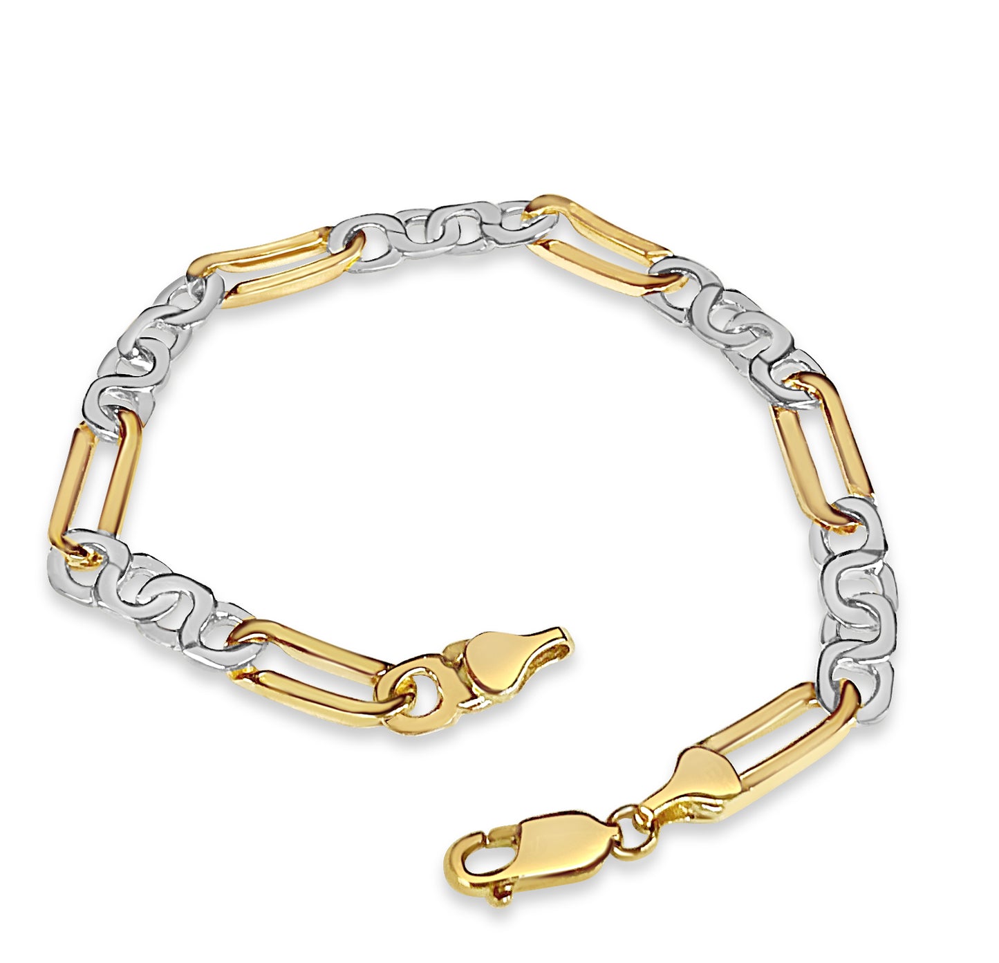 Figaro Infinity Solid Gold Handmade Bracelet , 6mm, 6.5-10 Inch