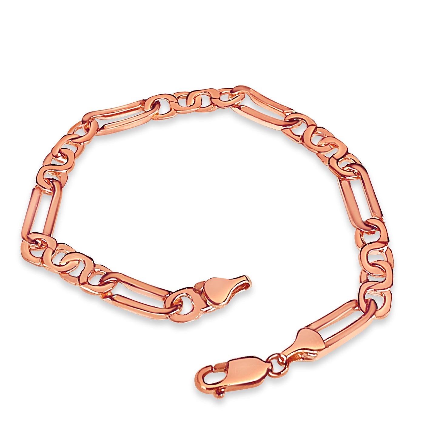 Figaro Infinity Solid Gold Handmade Bracelet , 6mm, 6.5-10 Inch