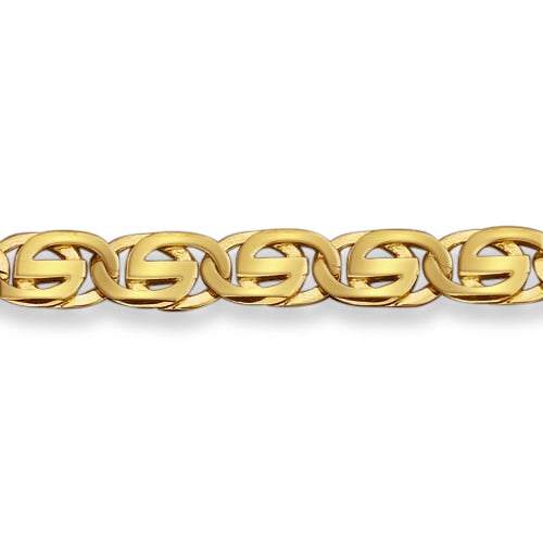 Tiger Eye Solid Gold Handmade Bracelet , 9mm, 6.5-10 Inch