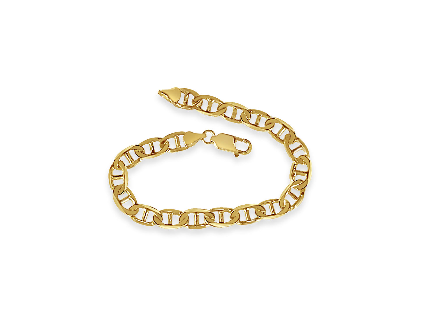 Mariner Solid Gold Handmade Bracelet , 8mm, 6.5-10 Inch