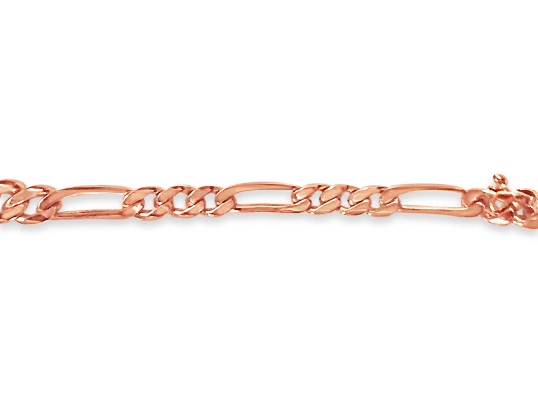 Figaro Solid Gold Handmade Necklace , 5mm, 16-30 Inch