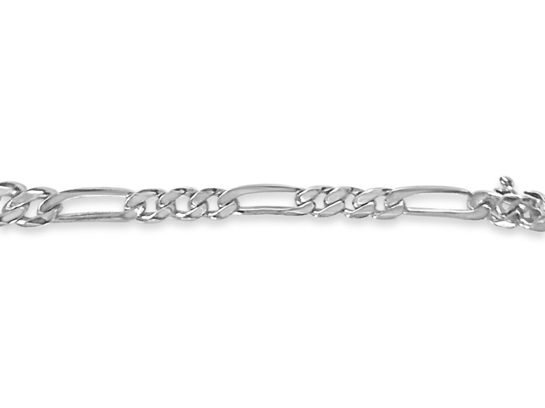Figaro Solid Gold Handmade Necklace , 5mm, 16-30 Inch