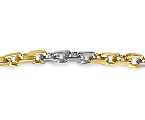 Fancy Rolo Solid Gold Handmade Bracelet , 7mm, 6.5-10 Inch
