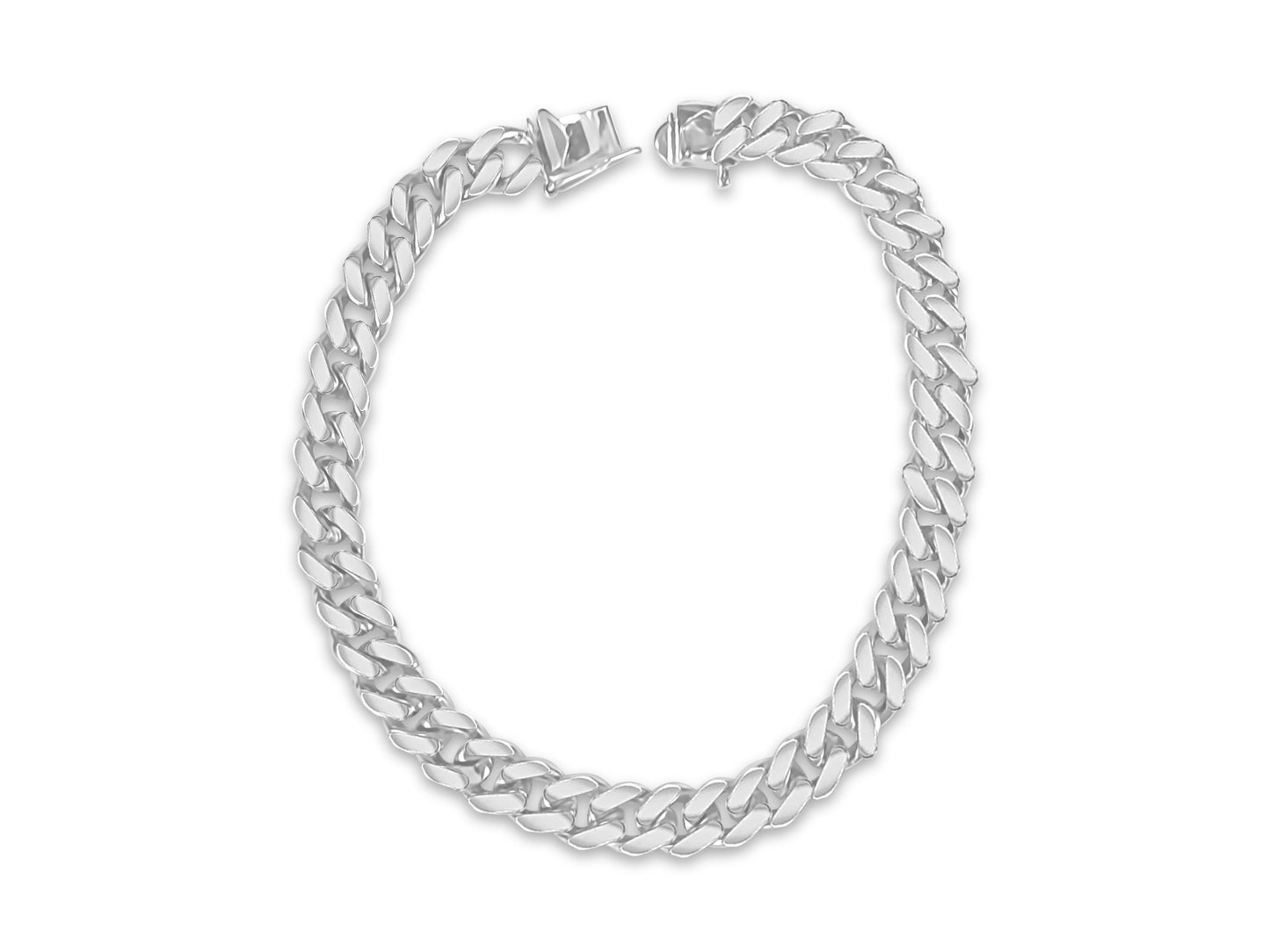 Curb Solid Gold Handmade Bracelet , 7mm, 6.5-10 Inch