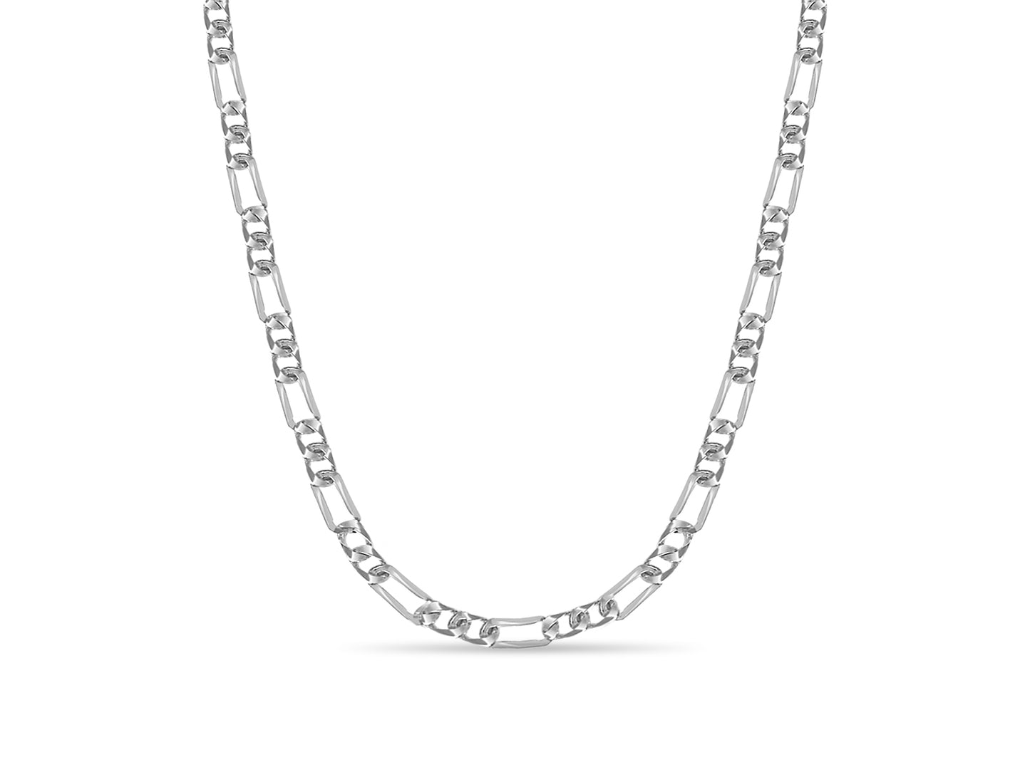 Figaro Solid Gold Handmade Necklace , 7mm, 16-30 Inch