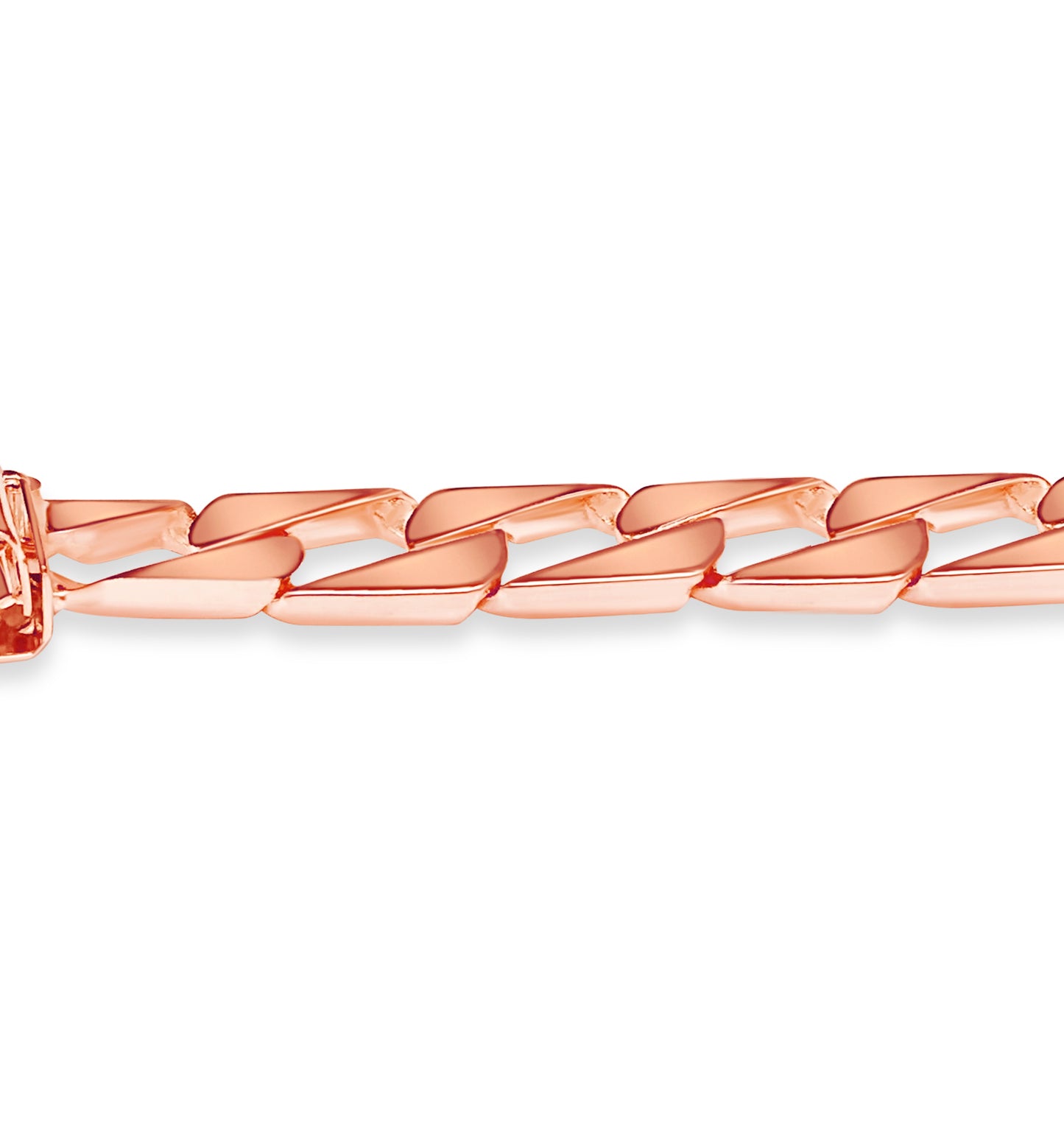Curb Solid Gold Handmade Bracelet , 9mm, 6.5-10 Inch