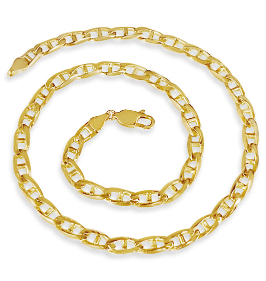 Anchor Mariner Solid Gold Handmade Bracelet , 6mm, 6.5-10 Inch