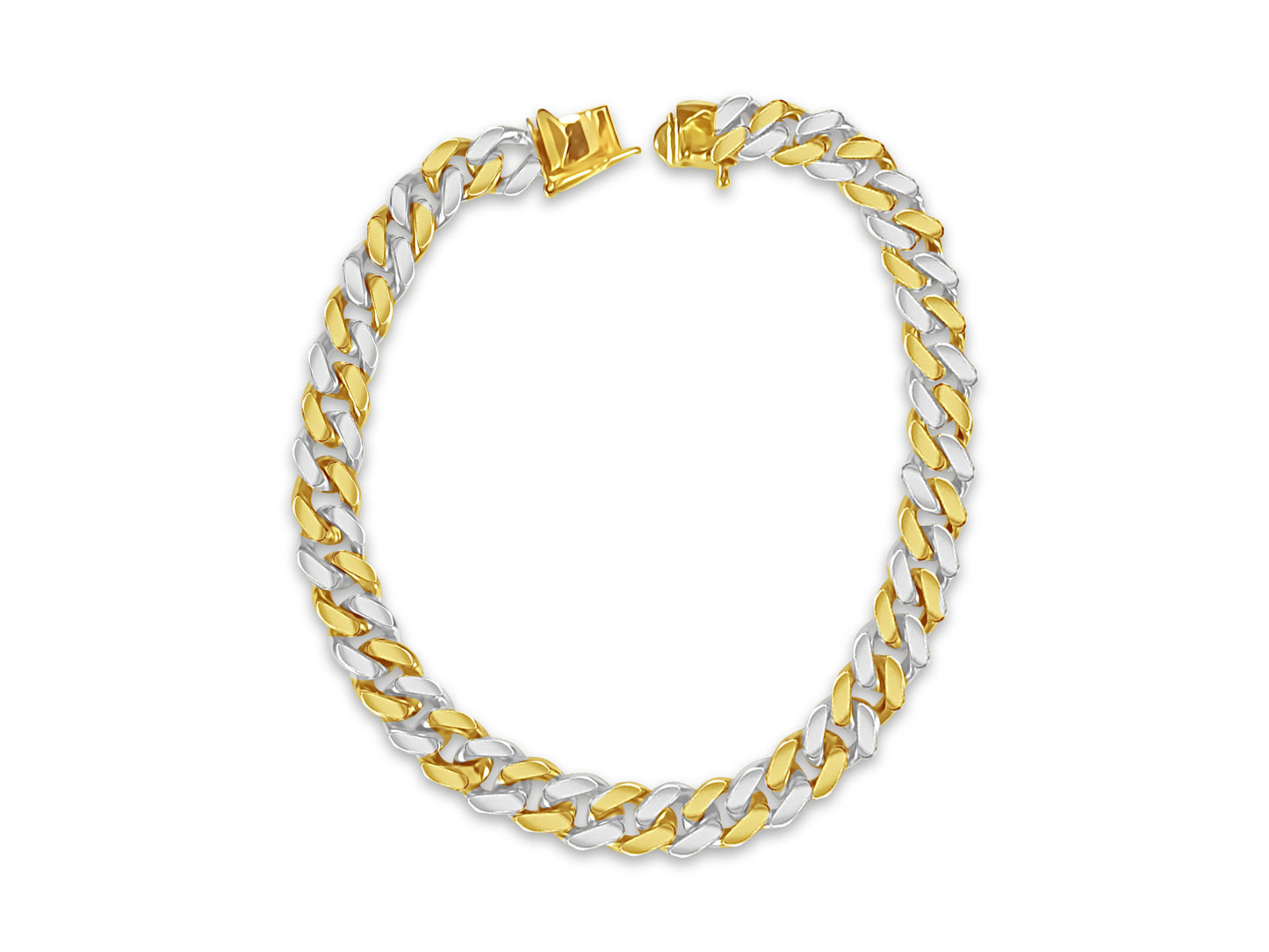Curb Solid Gold Handmade Bracelet , 7mm, 6.5-10 Inch