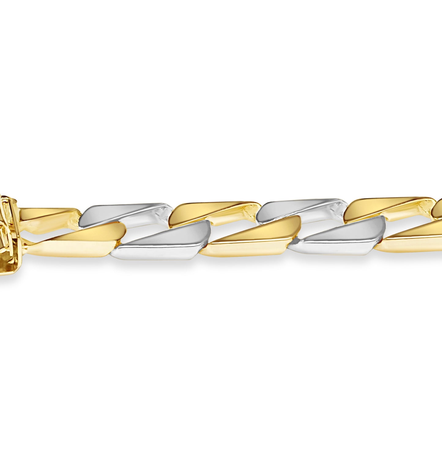 Curb Solid Gold Handmade Bracelet , 9mm, 6.5-10 Inch