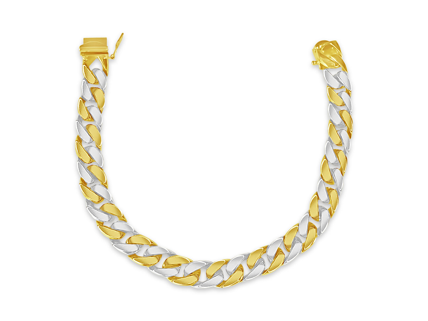 Curb Solid Gold Handmade Bracelet , 9mm, 6.5-10 Inch