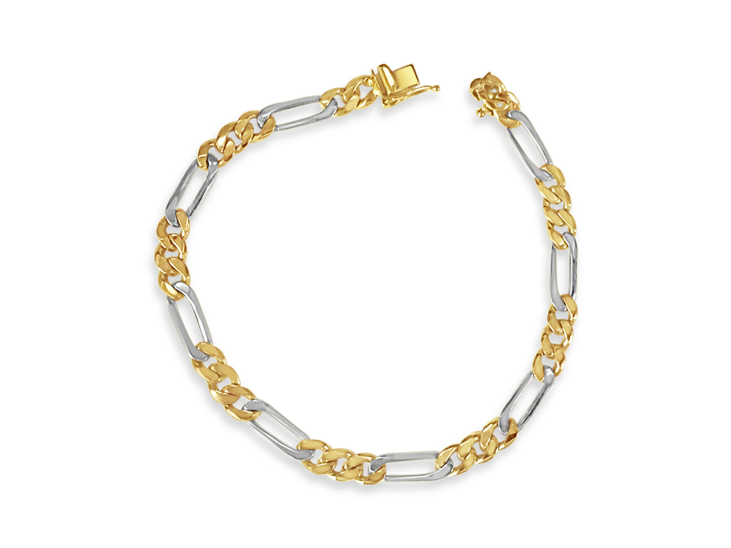 Figaro Solid Gold Handmade Bracelet , 5mm, 6.5-10 Inch