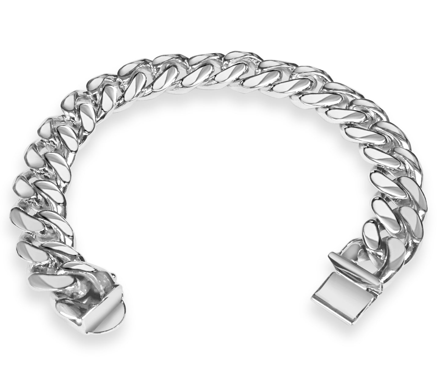 Curb Solid Gold Handmade Bracelet , 13mm, 6.5-10 Inch