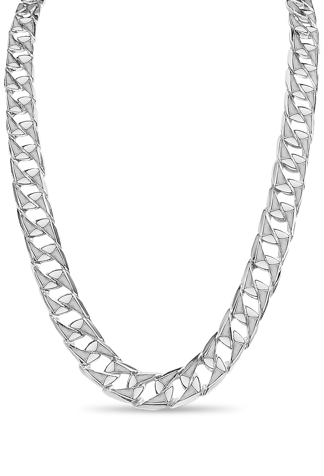 Curb Solid Gold Handmade Necklace , 14mm, 16-30 Inch