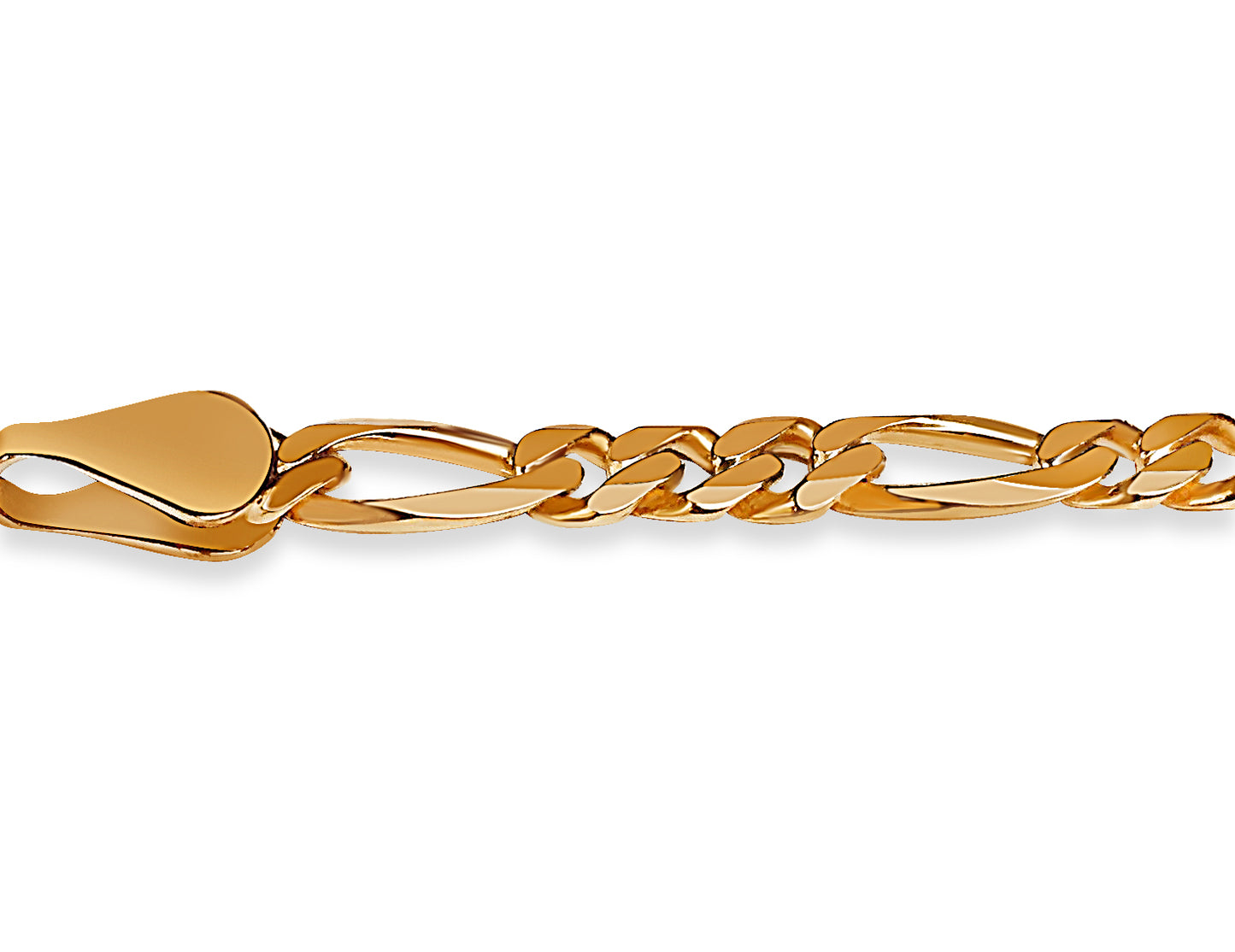 Figaro Solid Gold Handmade Necklace , 5mm, 16-30 Inch