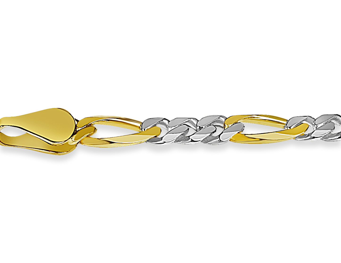 Figaro Solid Gold Handmade Necklace , 5mm, 16-30 Inch