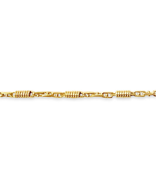 Spiral Tube Solid Gold Handmade Bracelet , 5mm, 6.5-10 Inch