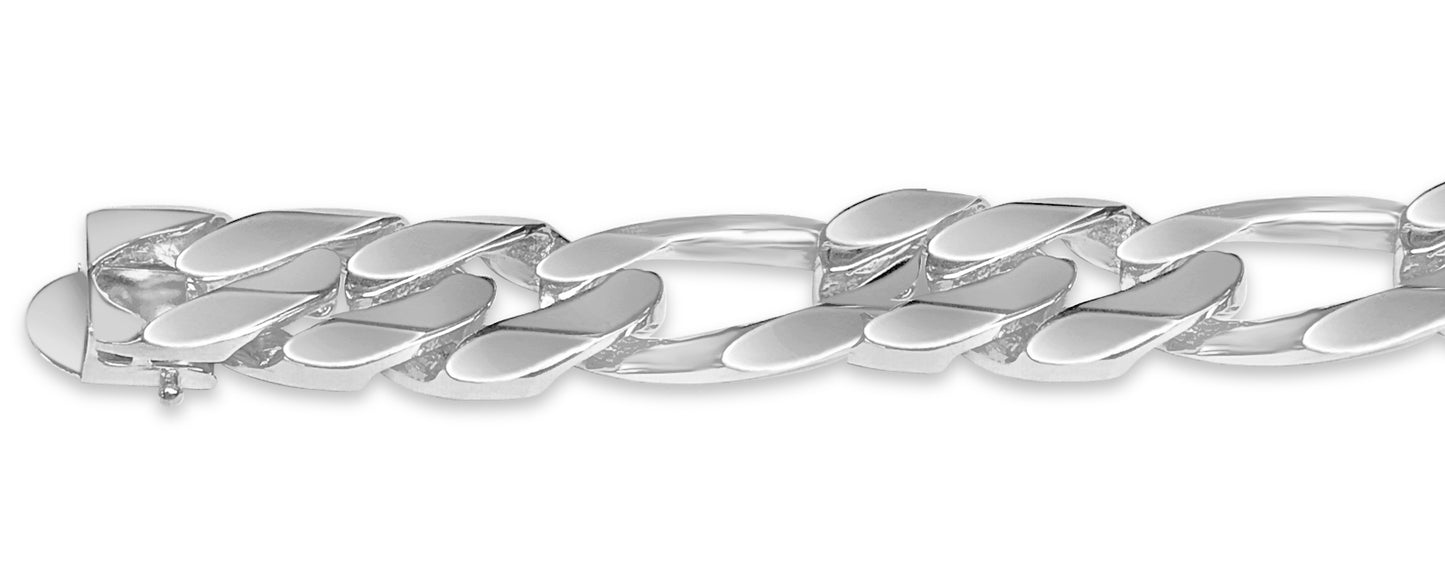 Figaro Solid Gold Handmade Necklace , 16mm, 16-30 Inch