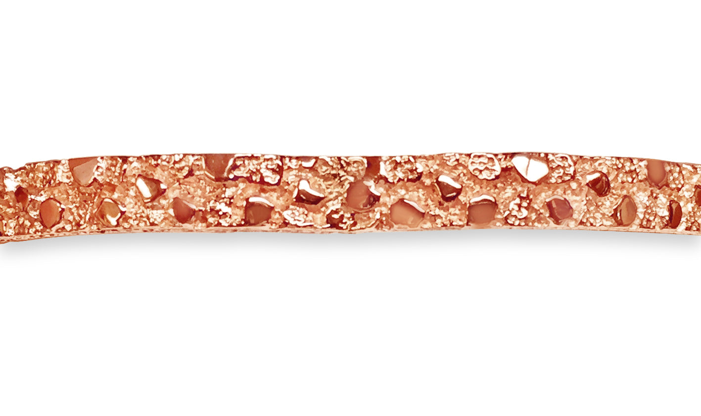 Nugget Bangle Solid Gold Handmade Bracelet , 7mm, 6.5-10 Inch