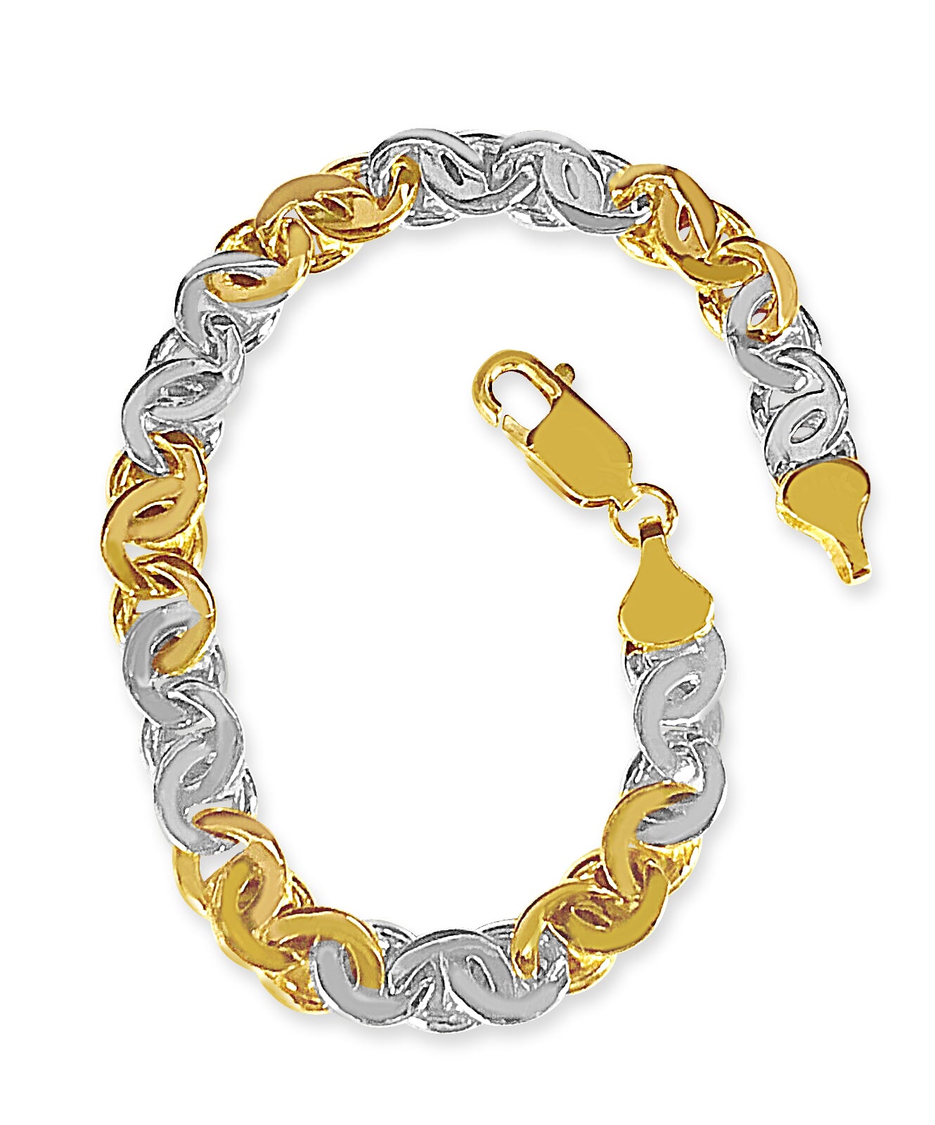 Tiger Eye Solid Gold Handmade Bracelet , 8mm, 6.5-10 Inch