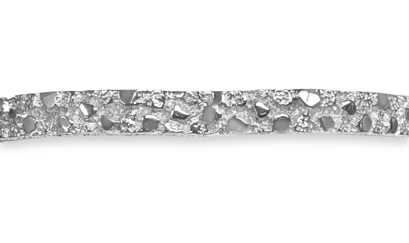 Nugget Bangle Solid Gold Handmade Bracelet , 7mm, 6.5-10 Inch