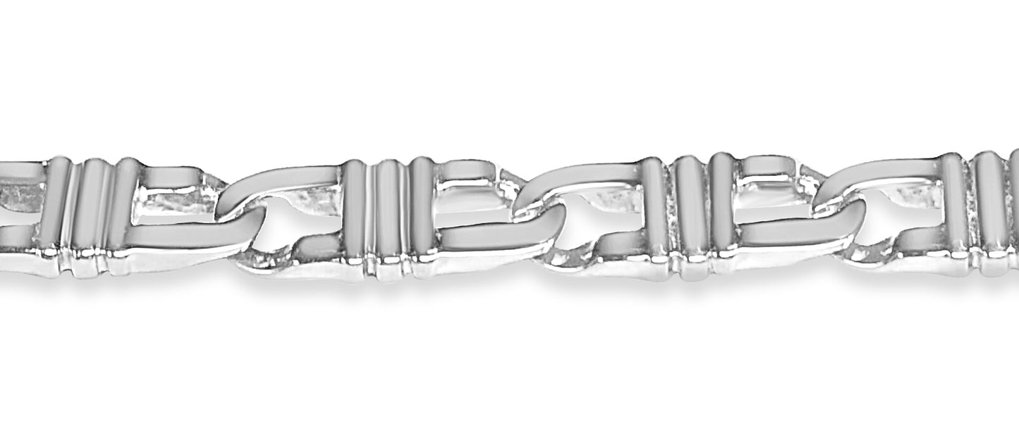 Flat Solid Gold Handmade Bracelet , 7mm, 6.5-10 Inch