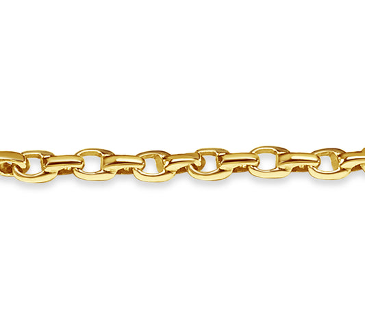 Fancy Rolo Solid Gold Handmade Bracelet , 6mm, 6.5-10 Inch