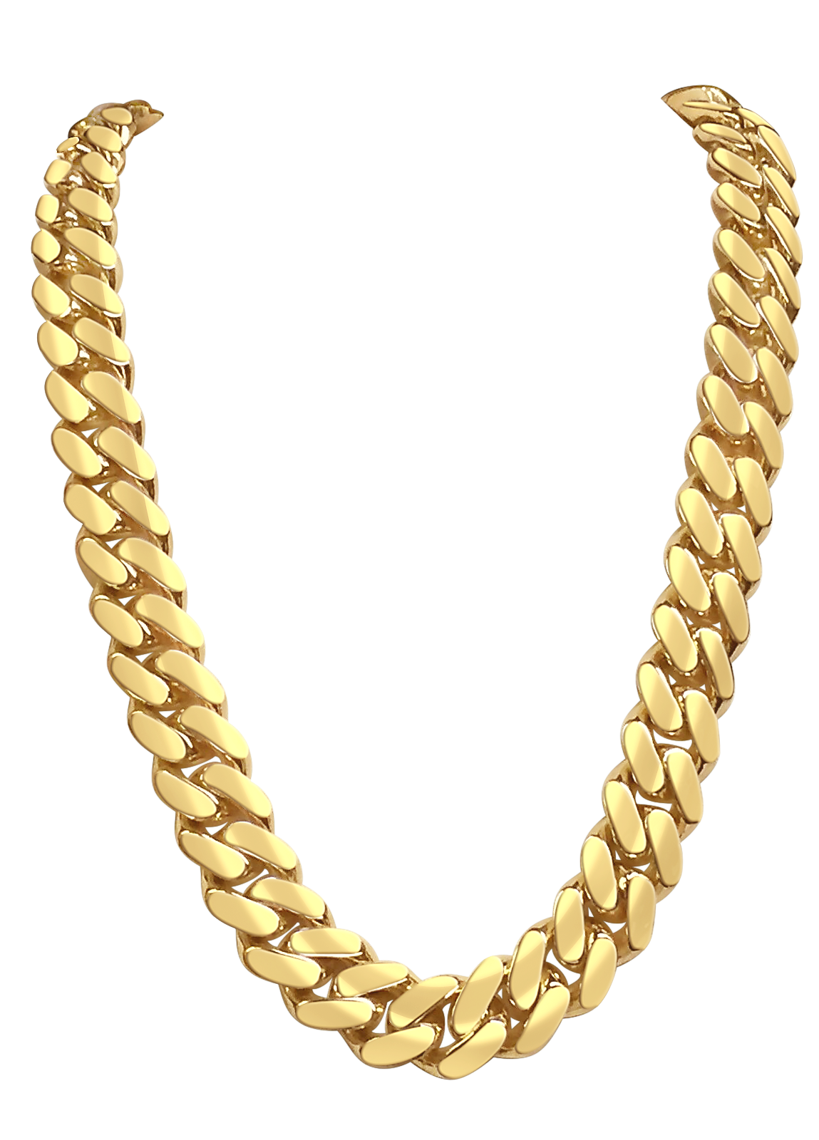 Miami Cuban Solid Gold Handmade Necklace , 14mm, 16-30 Inch