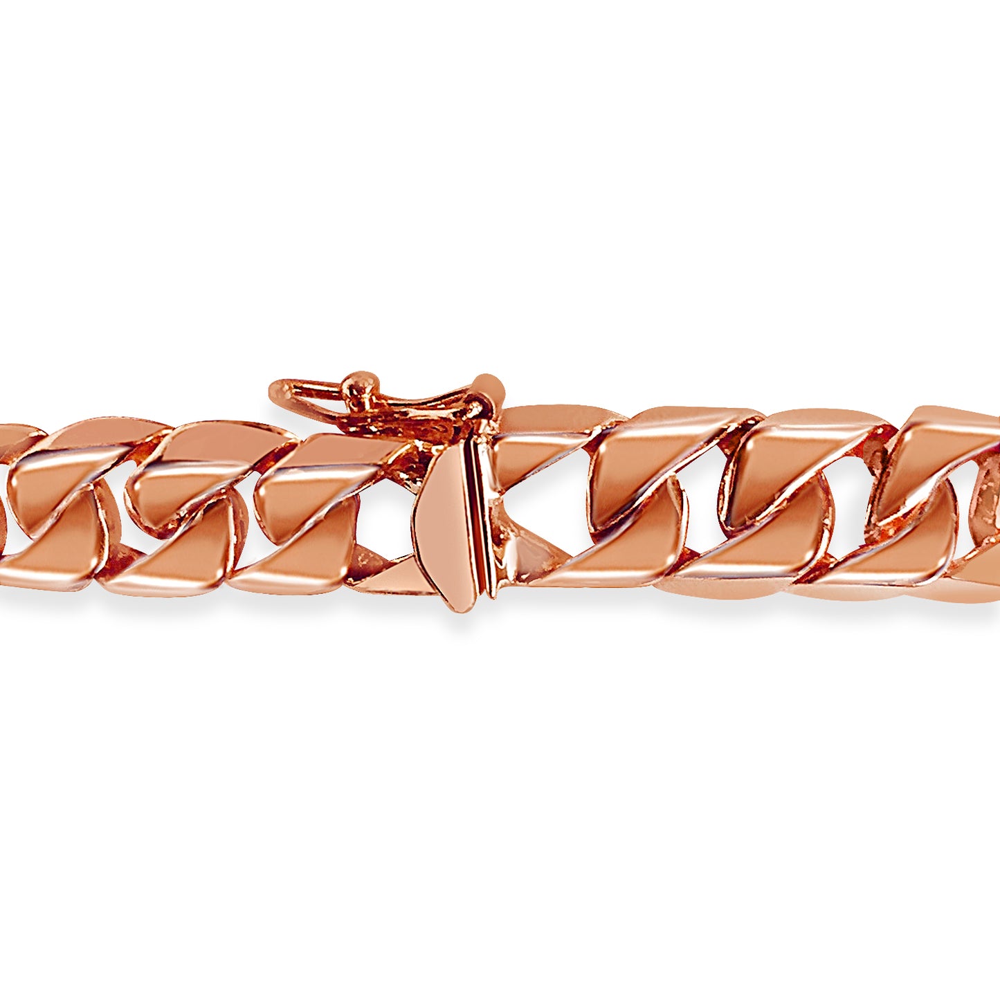 Curb Solid Gold Handmade Bracelet , 9mm, 6.5-10 Inch