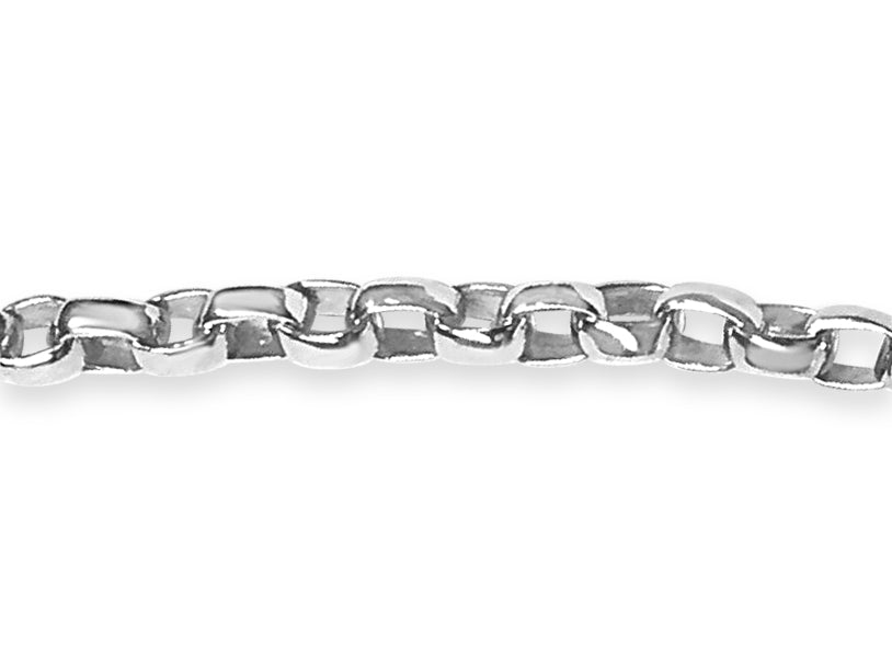 Oval Rolo Solid Gold Handmade Bracelet , 6mm, 6.5-10 Inch