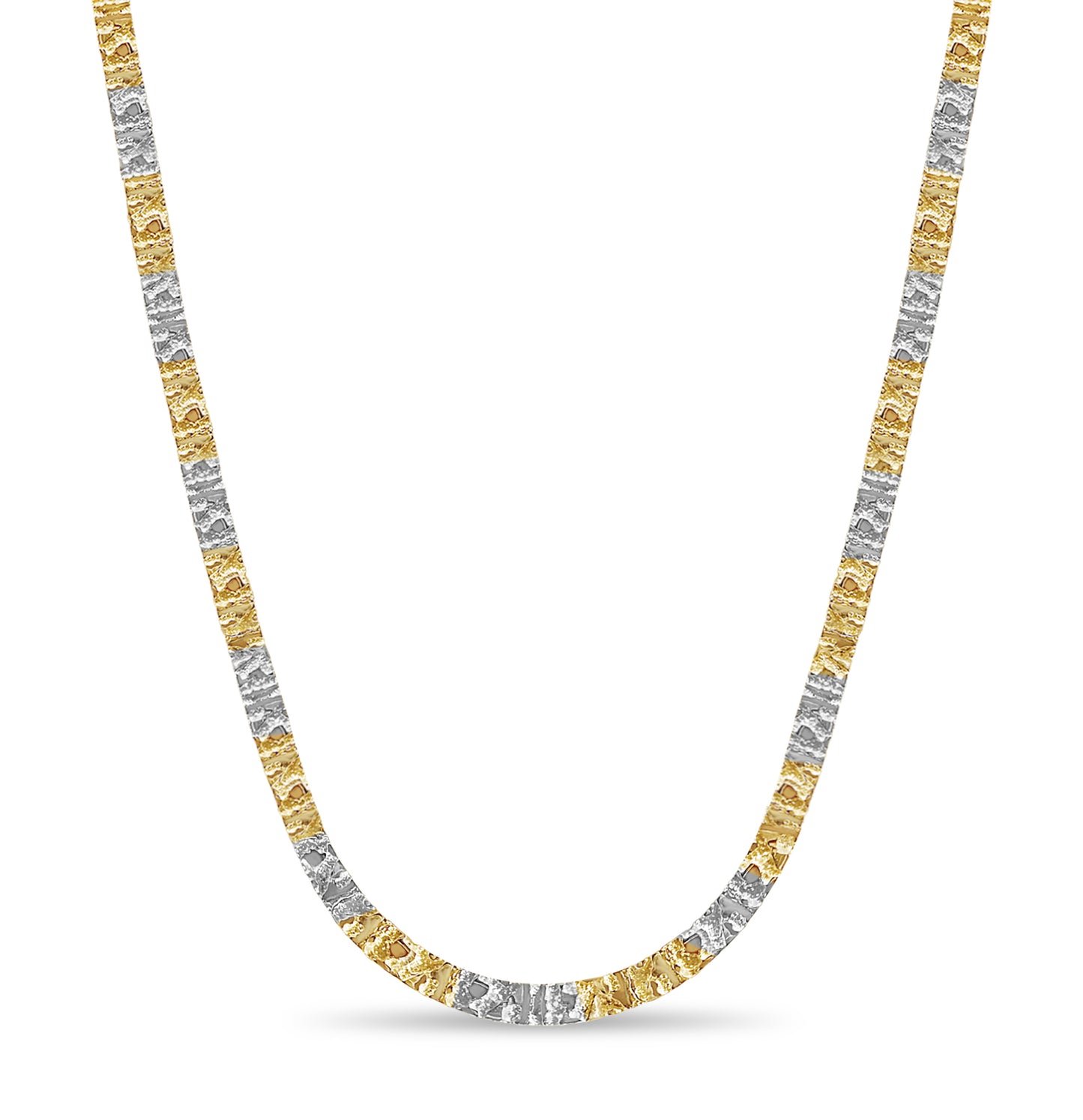 Nugget Solid Gold Handmade Necklace , 6mm, 16-30 Inch