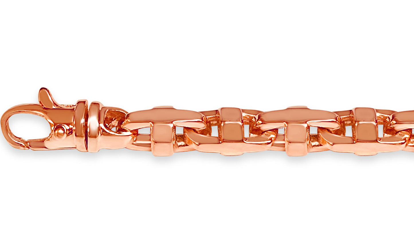 Anchor Mariner Solid Gold Handmade Bracelet , 9mm, 6.5-10 Inch