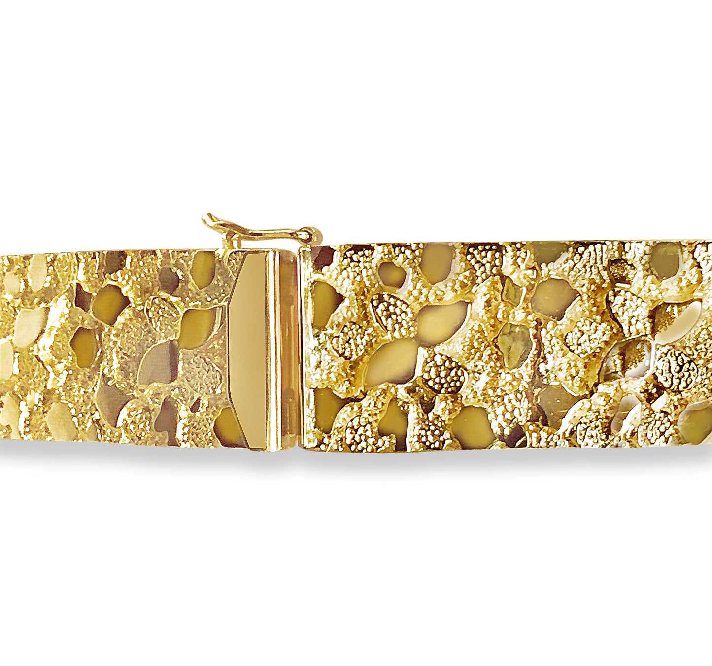 Nugget Solid Gold Handmade Necklace , 17mm, 16-30 Inch