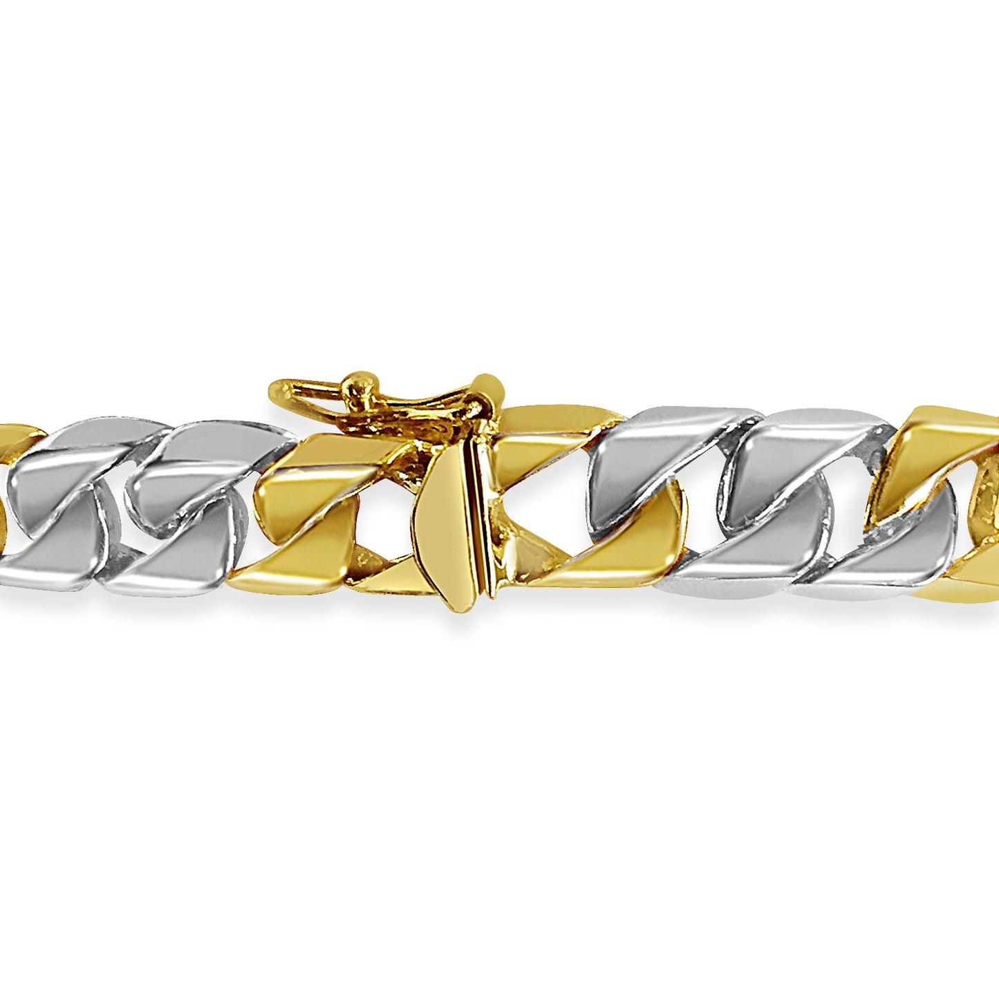 Curb Solid Gold Handmade Bracelet , 9mm, 6.5-10 Inch