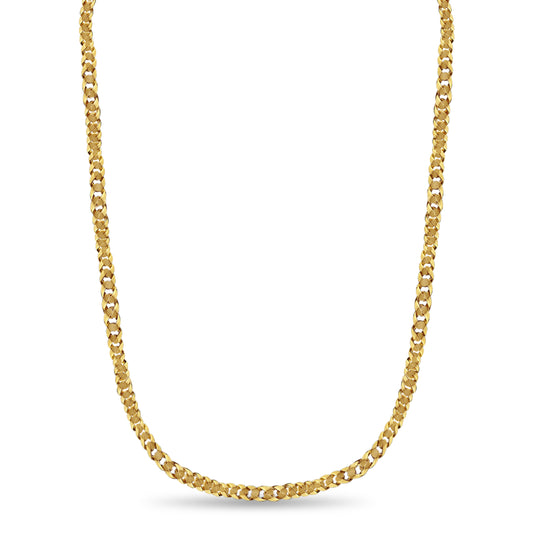 Curb Solid Gold Handmade Necklace , 15mm, 16-30 Inch