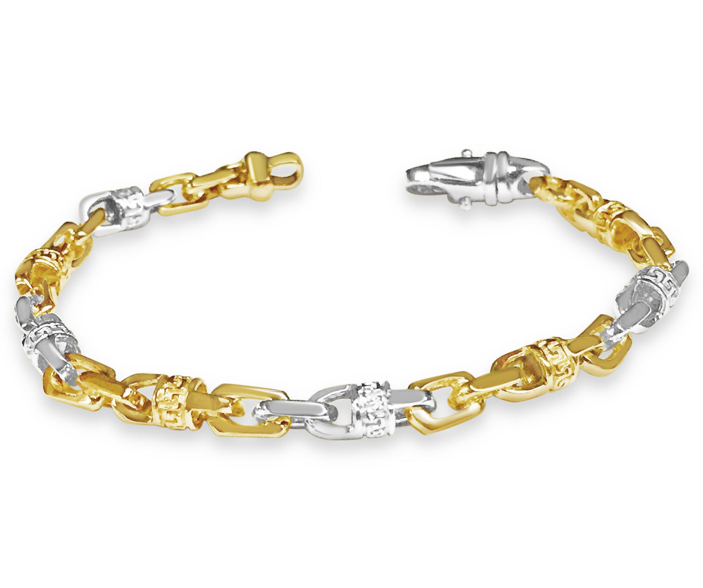 Fancy Greek Solid Gold Handmade Bracelet , 6mm, 6.5-10 Inch