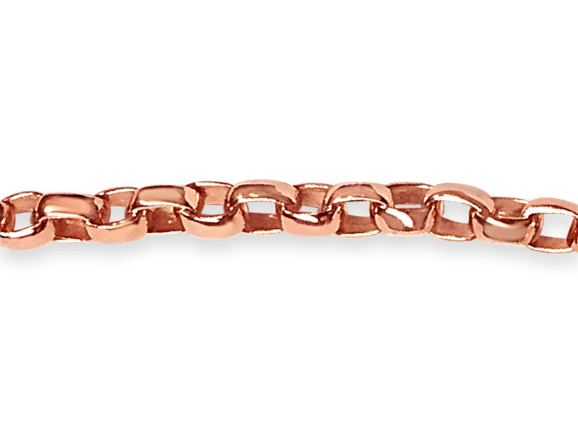 Oval Rolo Solid Gold Handmade Bracelet , 6mm, 6.5-10 Inch
