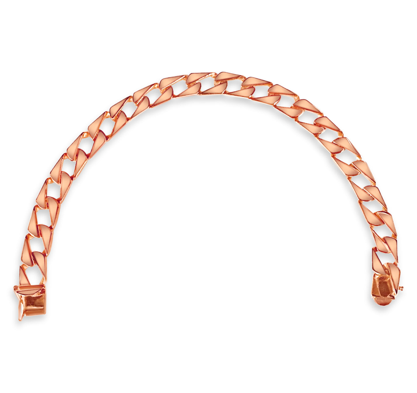 Curb Solid Gold Handmade Bracelet , 9mm, 6.5-10 Inch