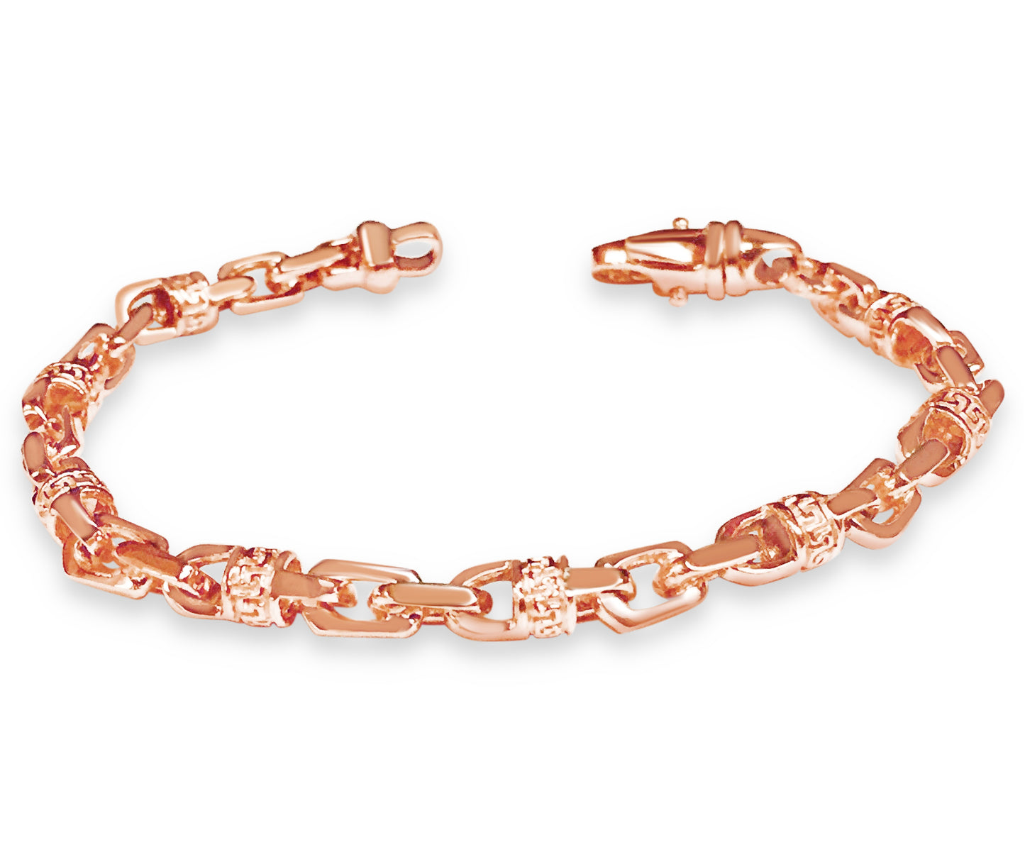 Fancy Greek Solid Gold Handmade Bracelet , 6mm, 6.5-10 Inch