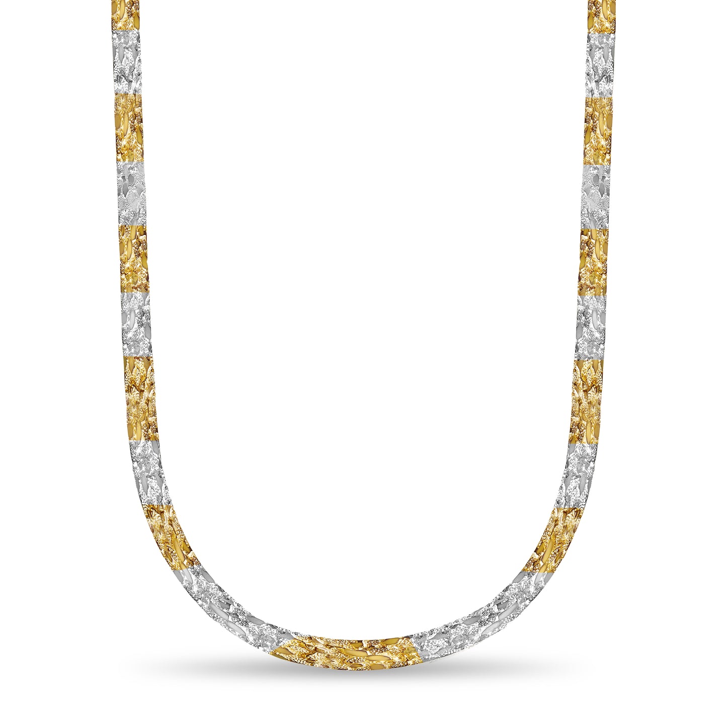 Nugget Solid Gold Handmade Necklace , 17mm, 16-30 Inch