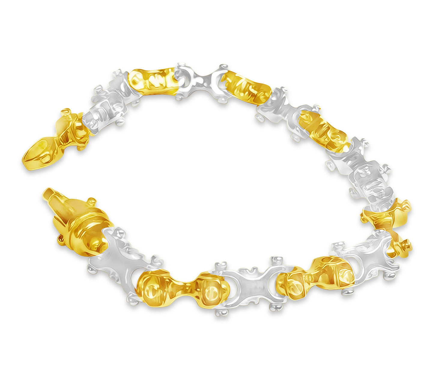 Equestrian Solid Gold Handmade Bracelet , 9mm, 6.5-10 Inch