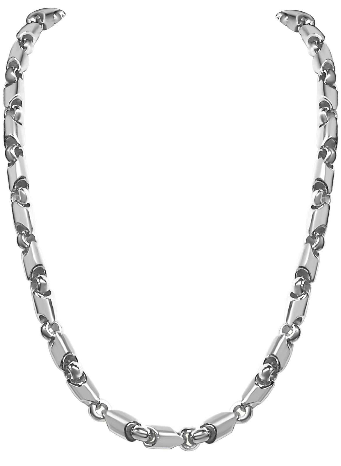 Fancy Tube Solid Gold Handmade Necklace , 8mm, 16-30 Inch