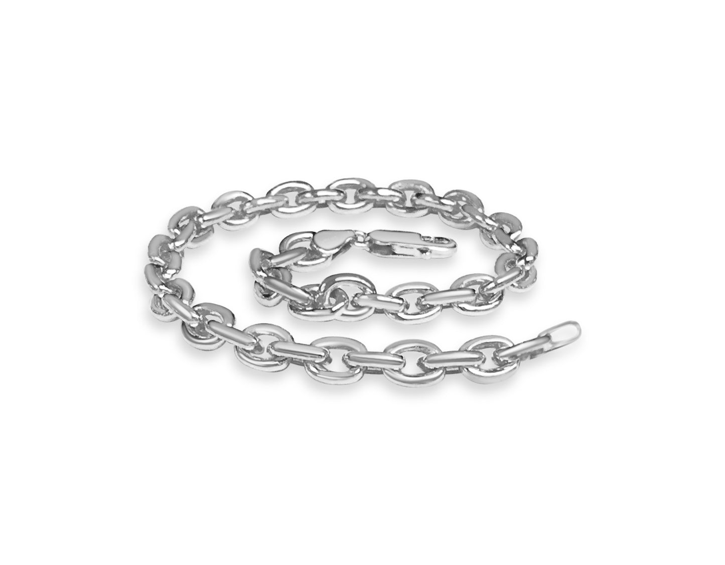Fancy Rolo Solid Gold Handmade Bracelet , 7mm, 6.5-10 Inch