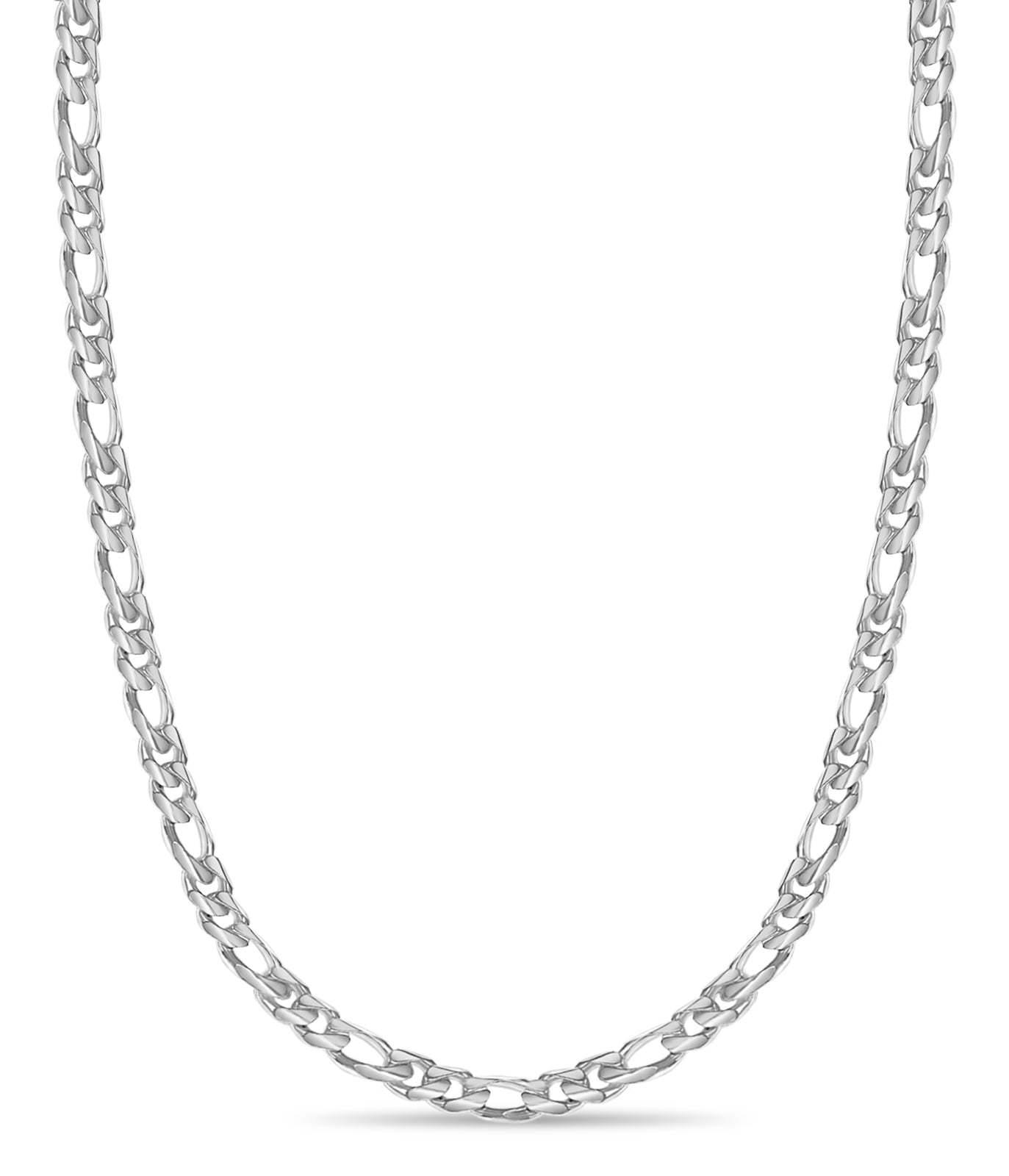 Figaro Solid Gold Handmade Necklace , 18mm, 16-30 Inch