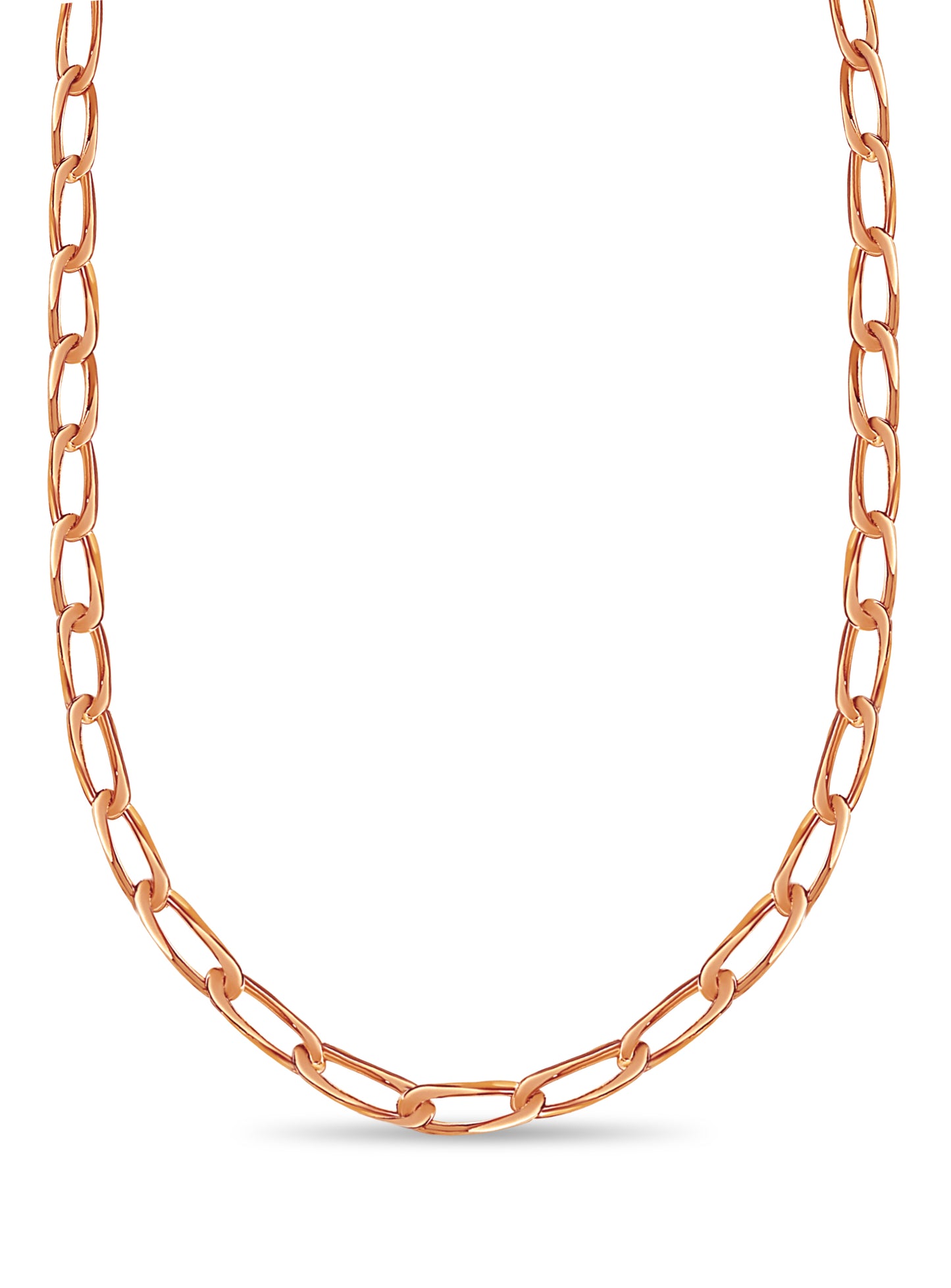 Flat Solid Gold Handmade Necklace , 9mm, 16-30 Inch