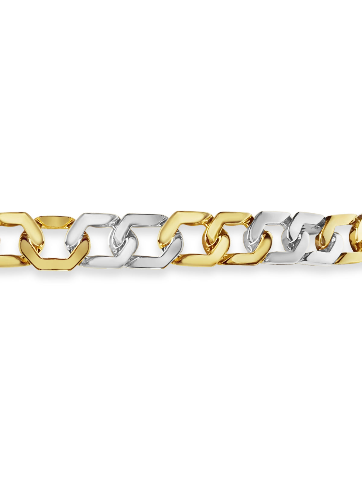 Curb Solid Gold Handmade Bracelet , 11mm, 6.5-10 Inch