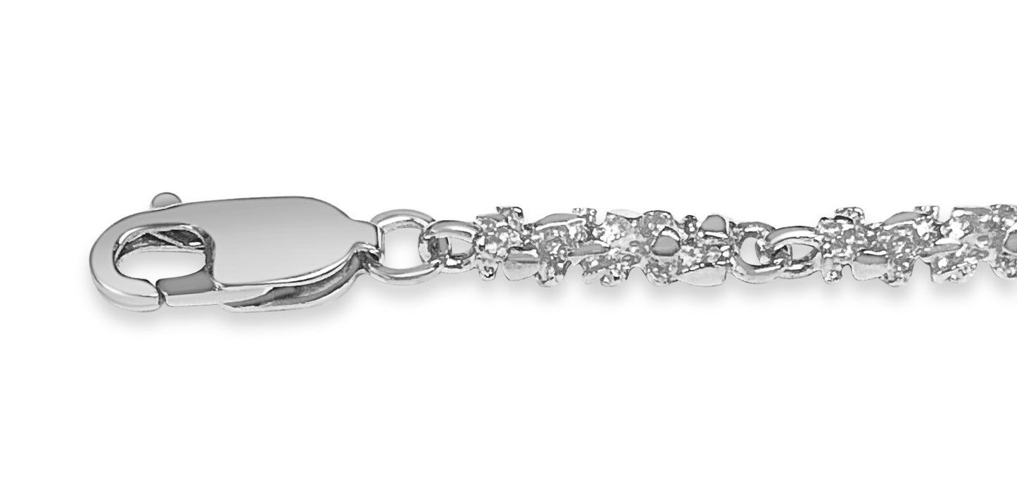 Nugget Solid Gold Handmade Bracelet , 4mm, 6.5-10 Inch
