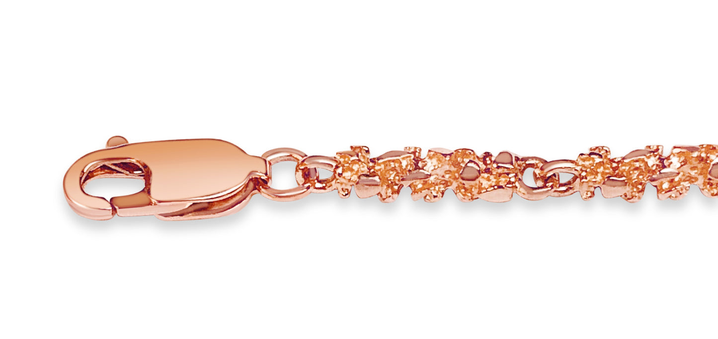 Nugget Solid Gold Handmade Bracelet , 4mm, 6.5-10 Inch