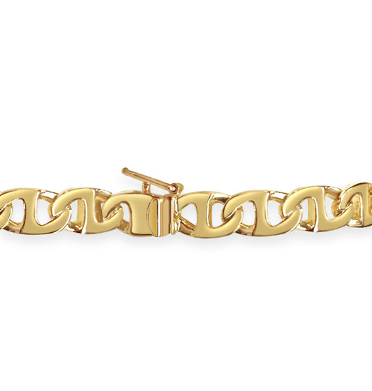 Mariner Solid Gold Handmade Bracelet , 7mm, 6.5-10 Inch
